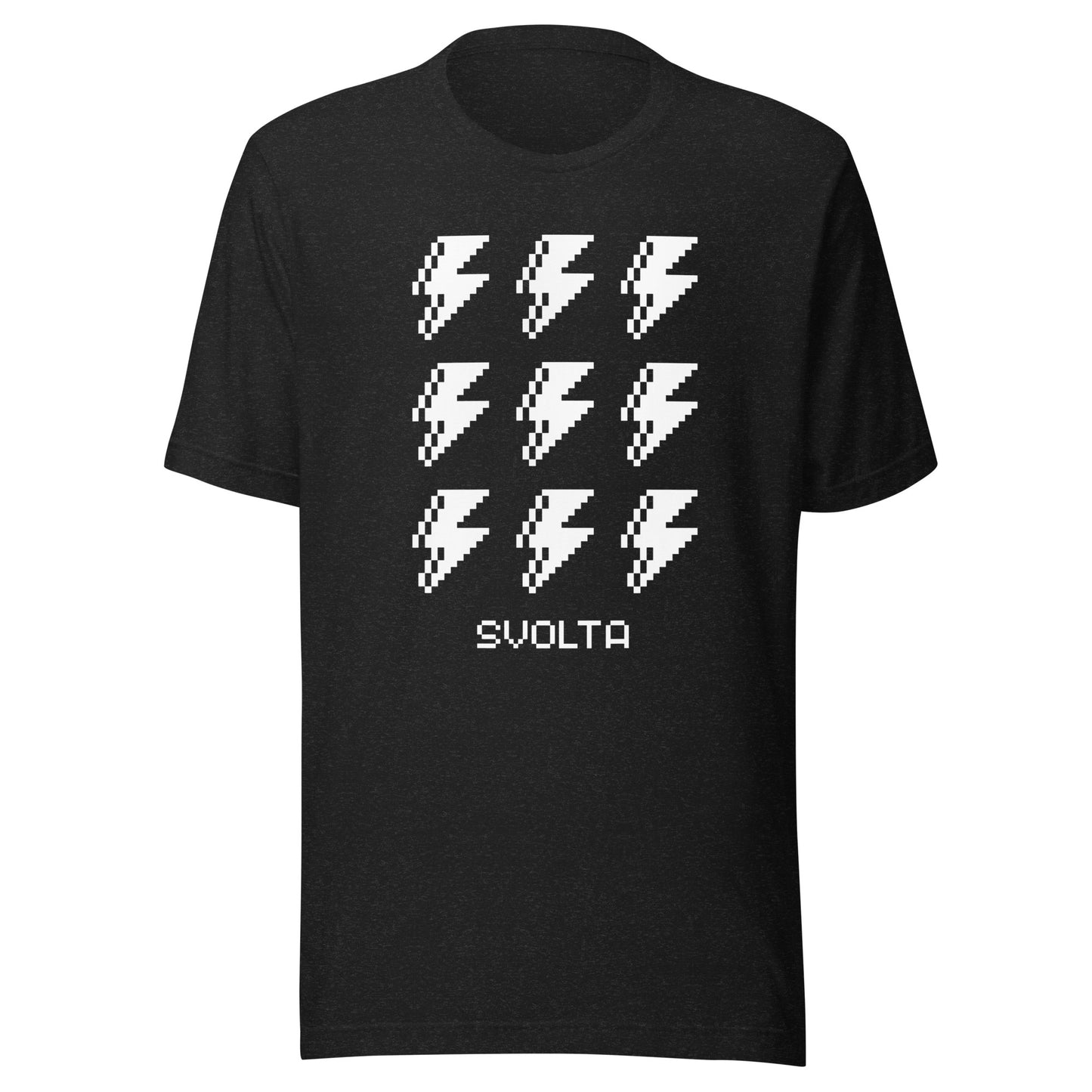 SVOLTA Retro Pixel Bolts T-shirt in Black, S-L - Adult