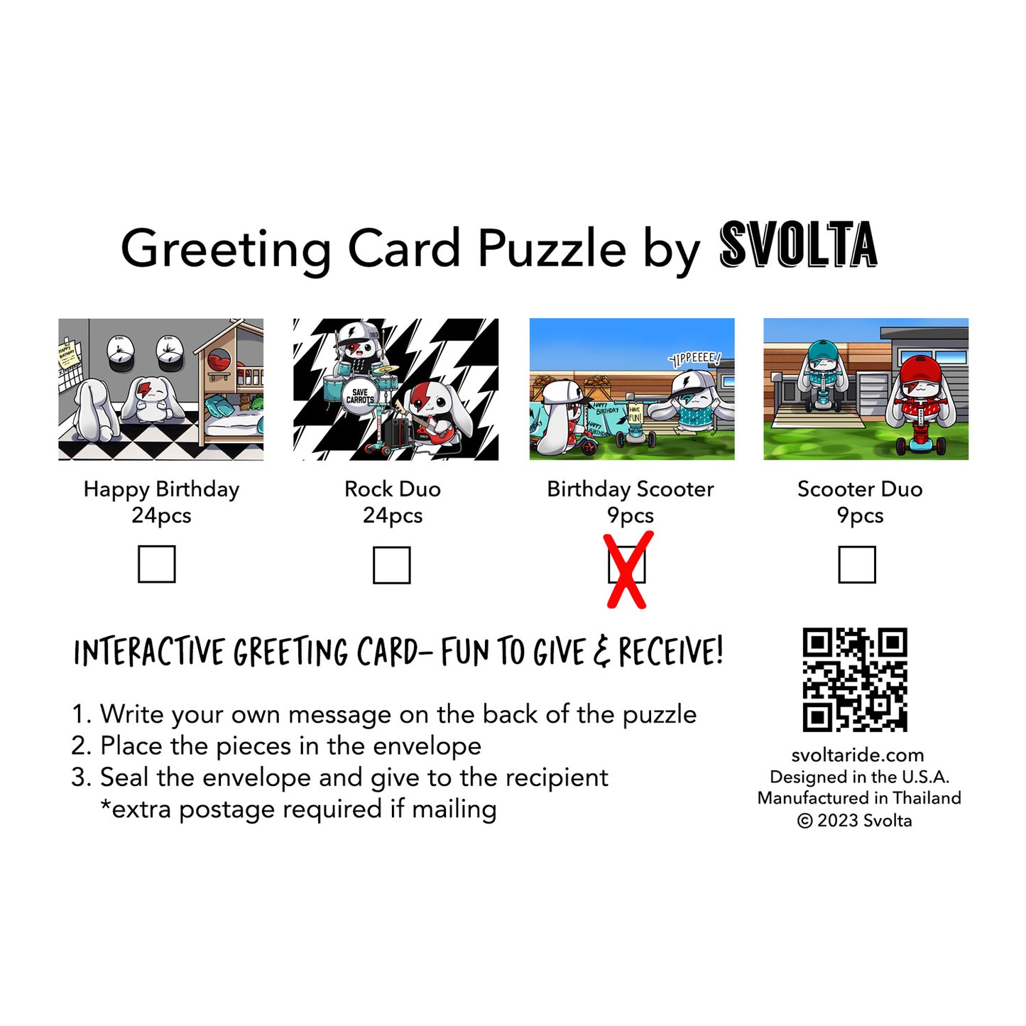 SVOLTA Interactive Greeting Card Puzzle - 4 Styles