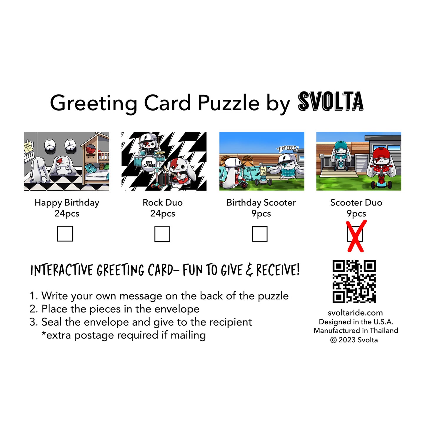 SVOLTA Interactive Greeting Card Puzzle - 4 Styles