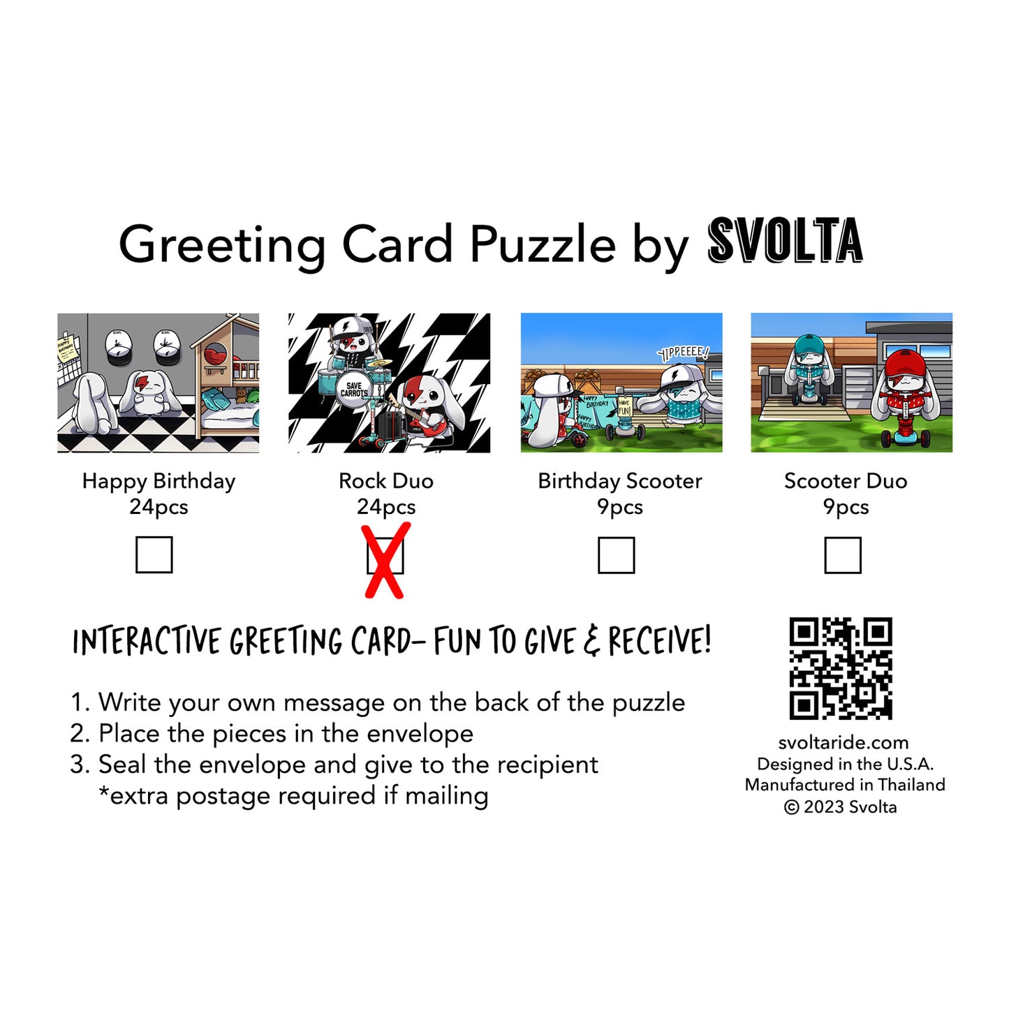 SVOLTA Interactive Greeting Card Puzzle - 4 Styles