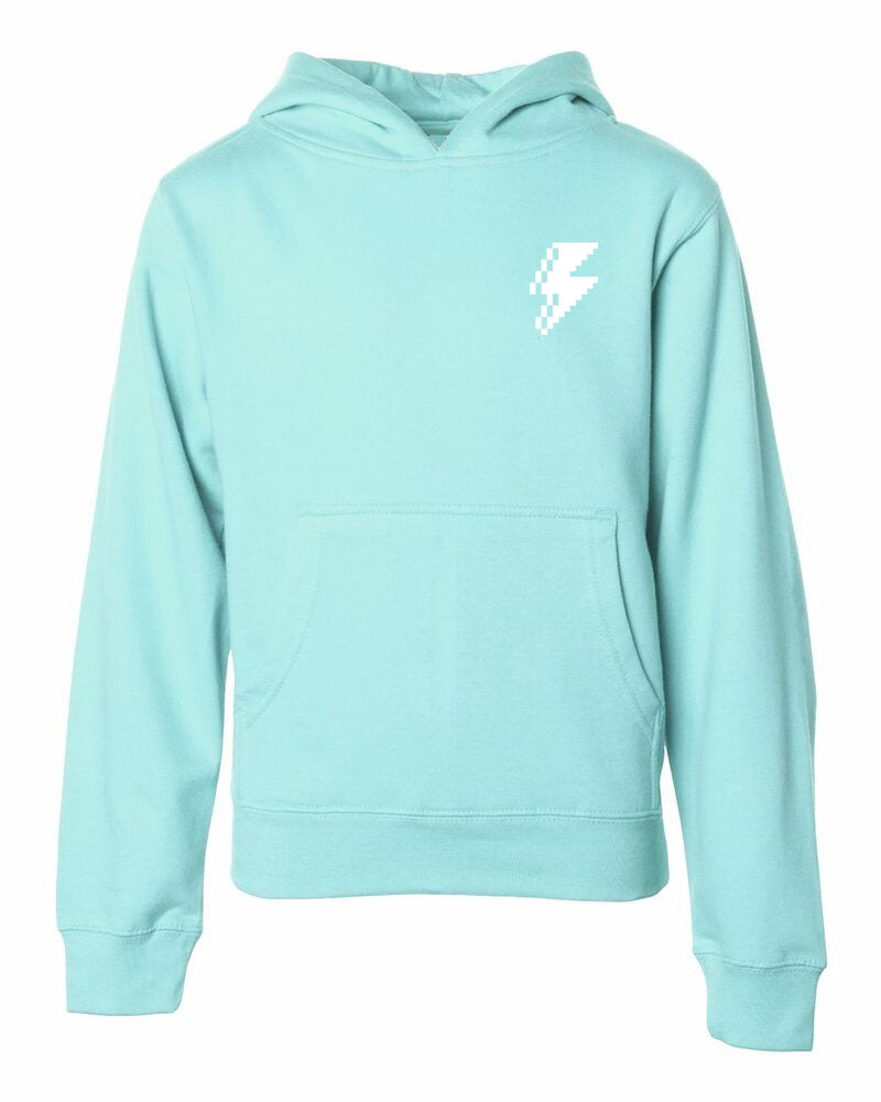 SVOLTA Pixel Bolt Unisex Hooded Sweatshirt in Mint - Youth Medium
