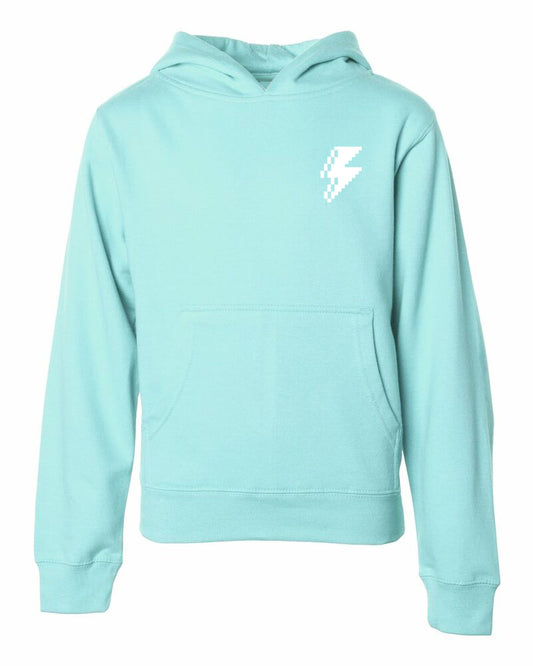 SVOLTA Pixel Bolt Unisex Hooded Sweatshirt in Mint - Youth Medium