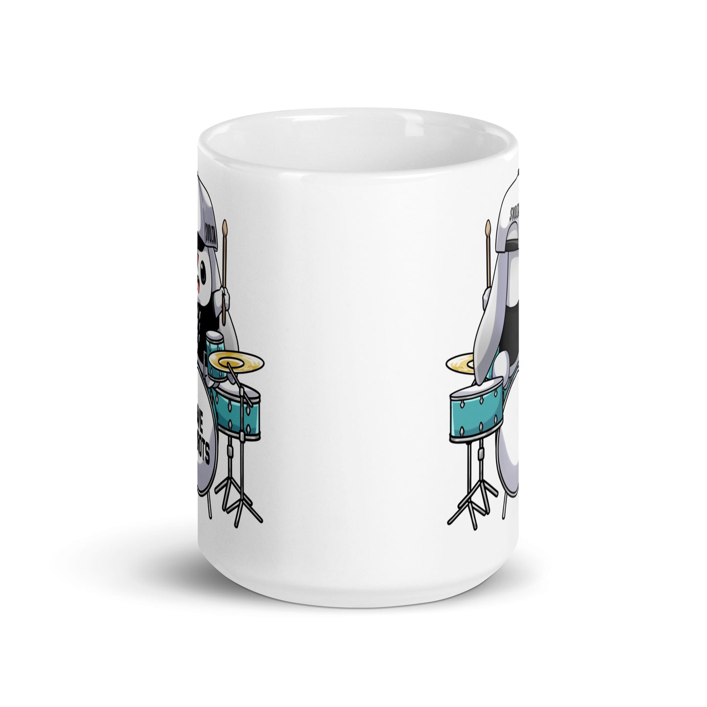 Svolta 15oz Drummer Bunny Coffee Mug Microwave Dishwasher Safe Side