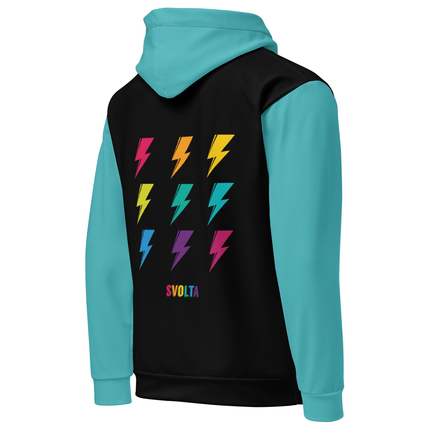 Svolta Colorblock Rainbow Bolts Hoodie Sweatshirt Back
