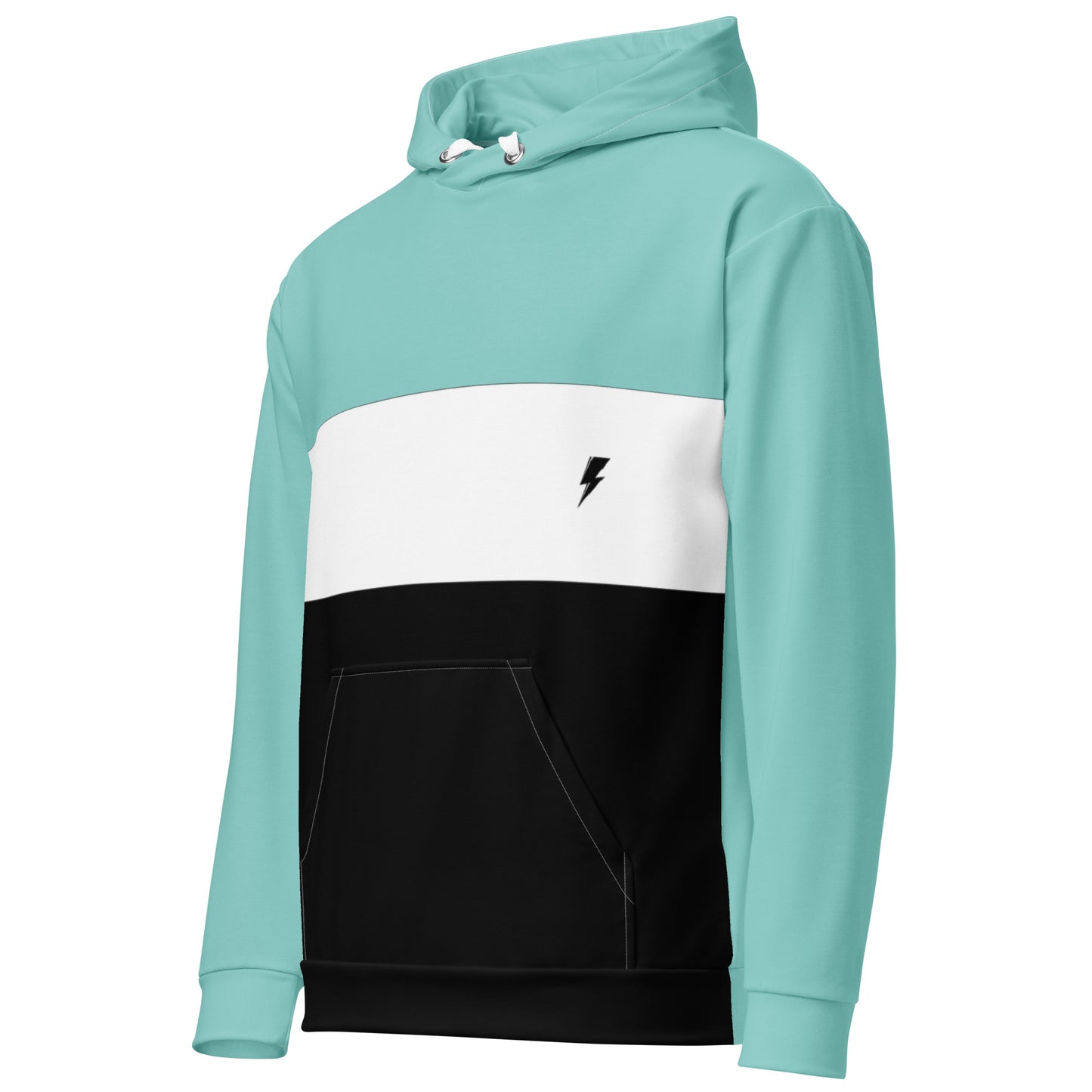 Svolta Colorblock Varsity Stripe Hoodie Sweatshirt Mint White Black Front View