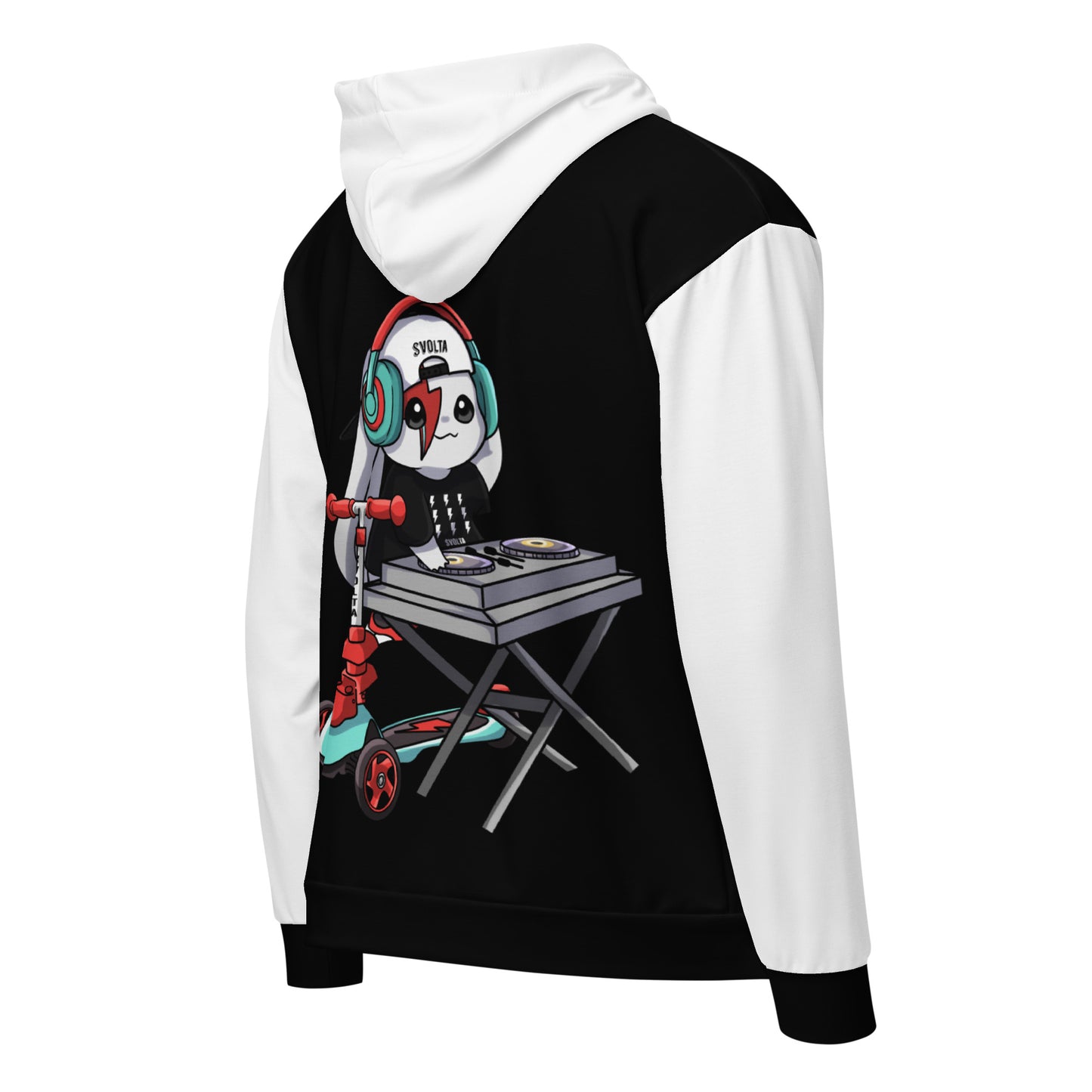 Svolta Colorblock Zip Hoodie DJ Ace Bunny White and Black Teen Adult