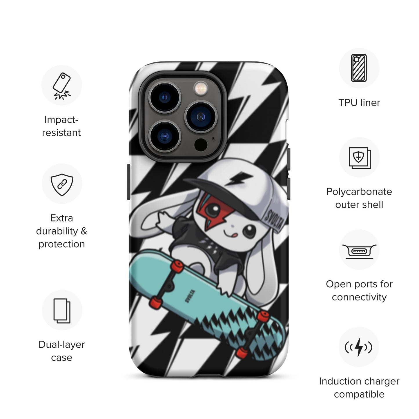 Svolta Skateboard Matte Tough Case for iPhone 14 Pro