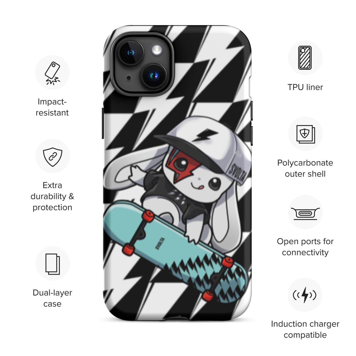 Svolta Skateboard Matte Tough Case for iPhone 15 Plus