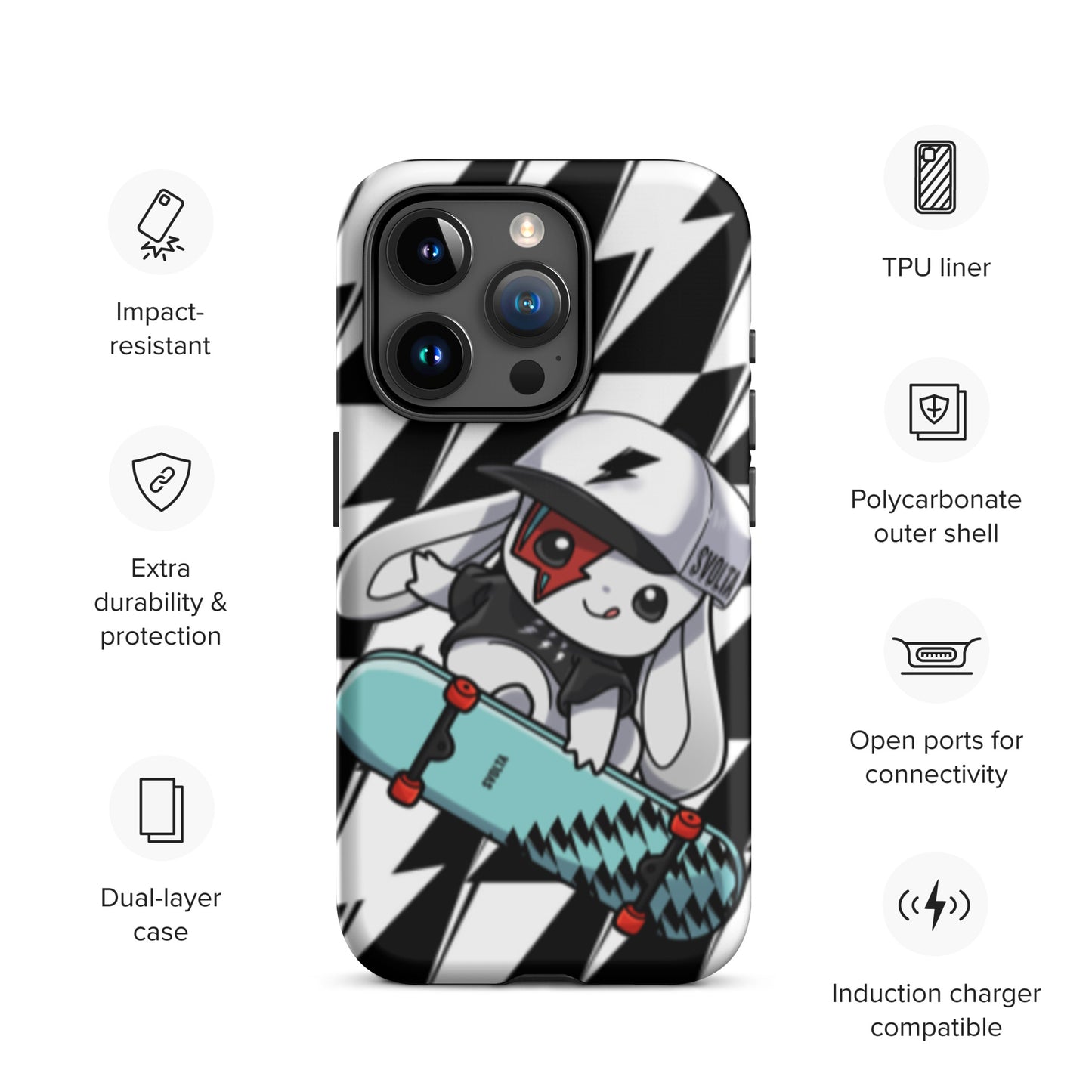Svolta Skateboard Matte Tough Case for iPhone 15 Pro