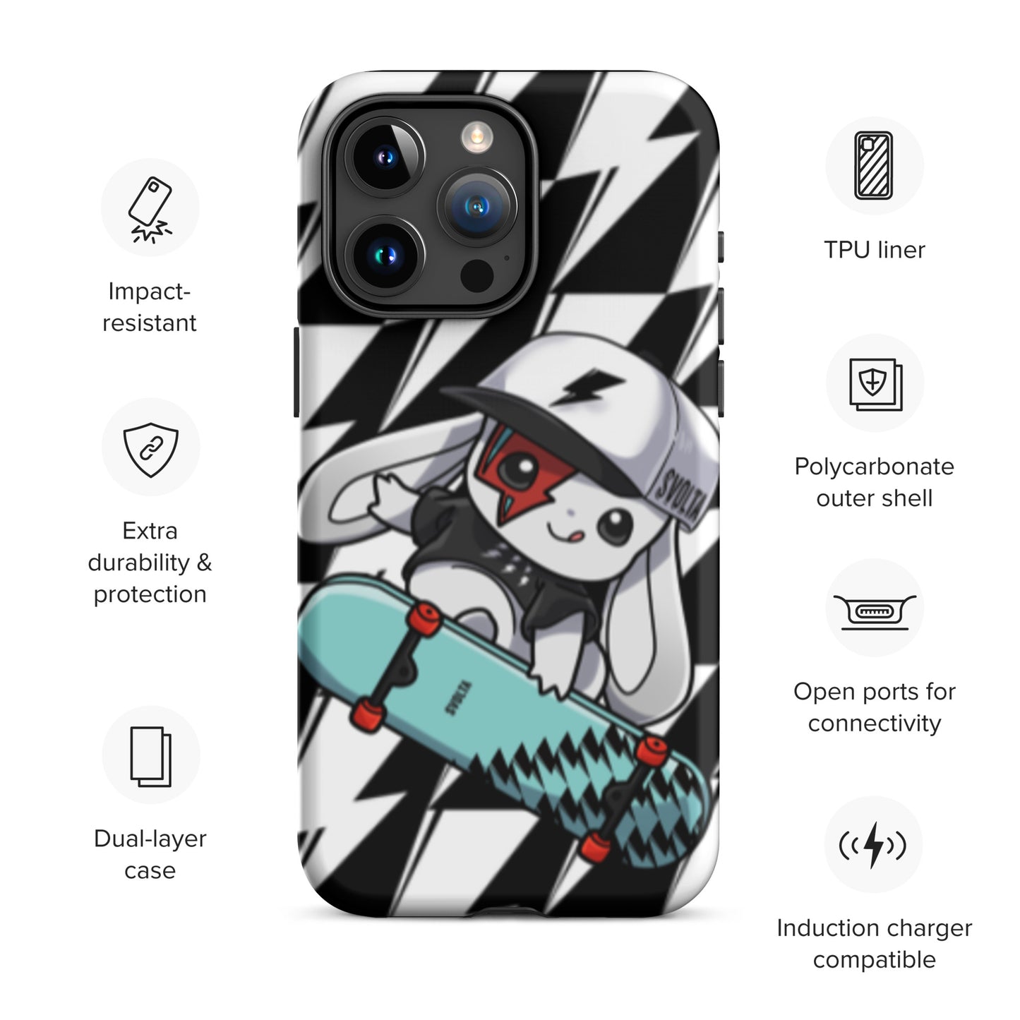 Svolta Skateboard Matte Tough Case for iPhone 15 Pro Max