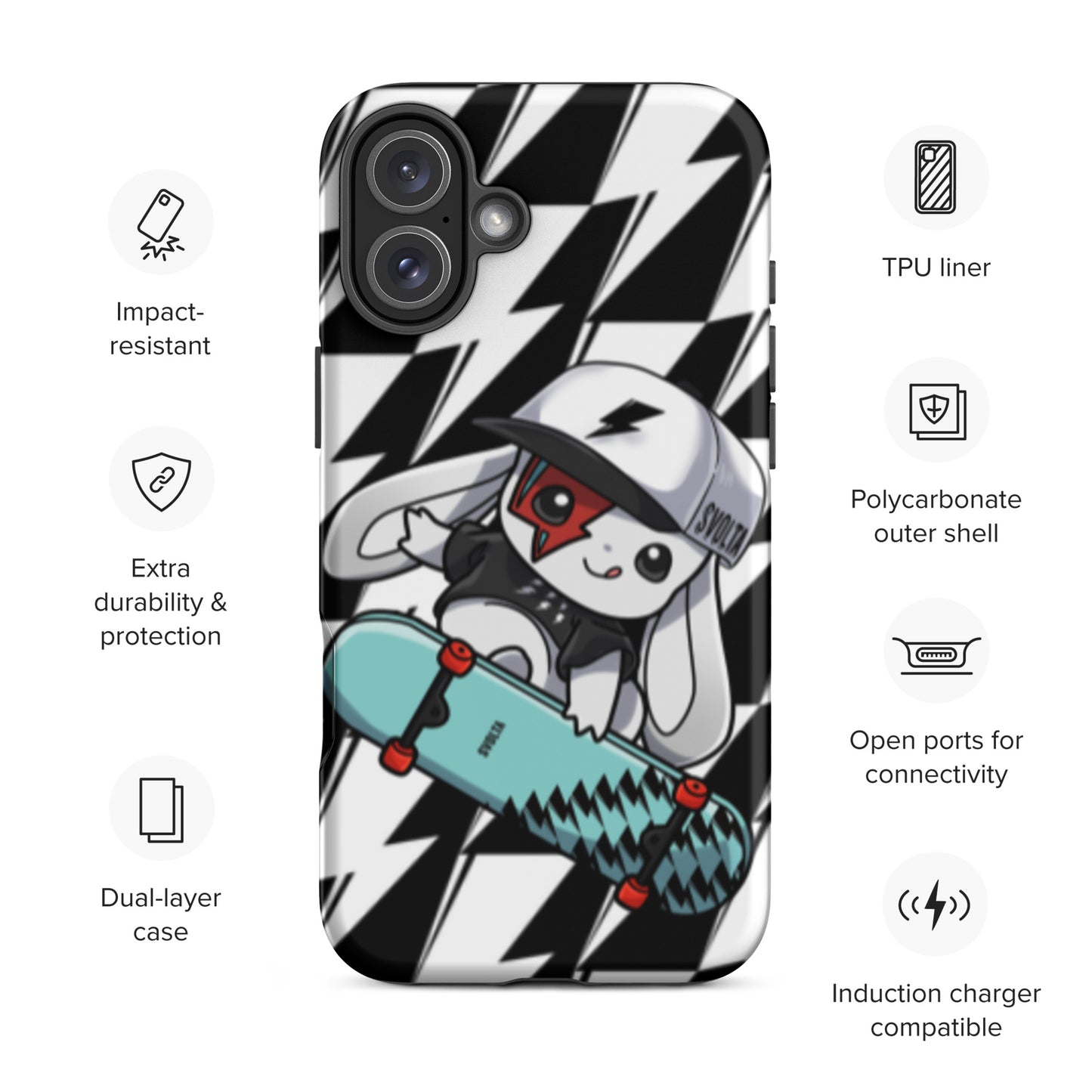 Svolta Skateboard Matte Tough Case for iPhone 16 Plus