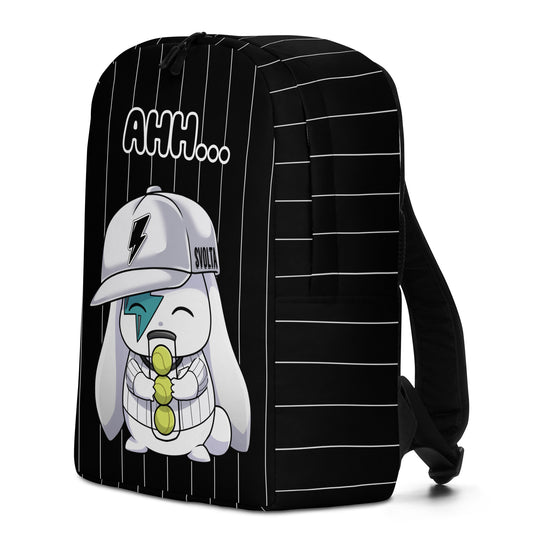 Svolta Tennis Balls Kawaii Black Pinstripe Backpack Side Angle