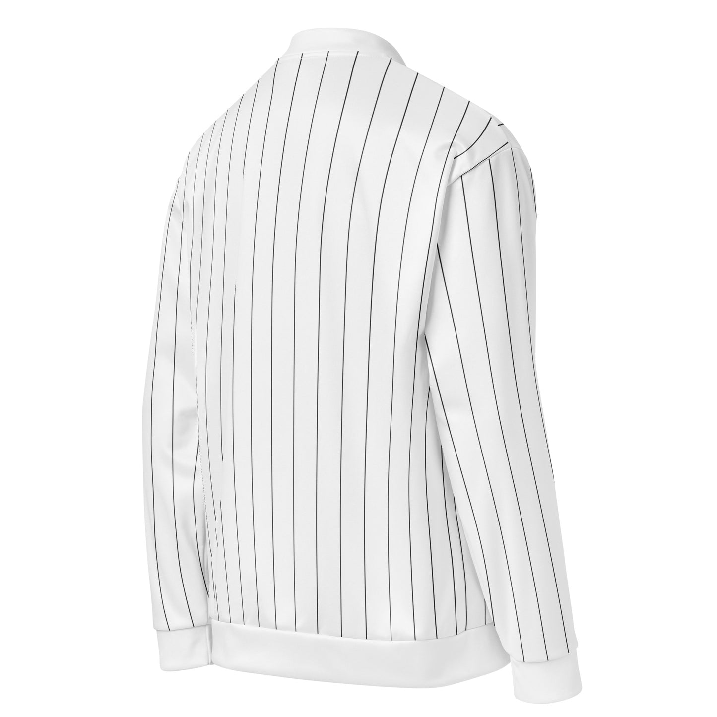 White Pinstripe Bomber Jacket Unisex Teens Adults