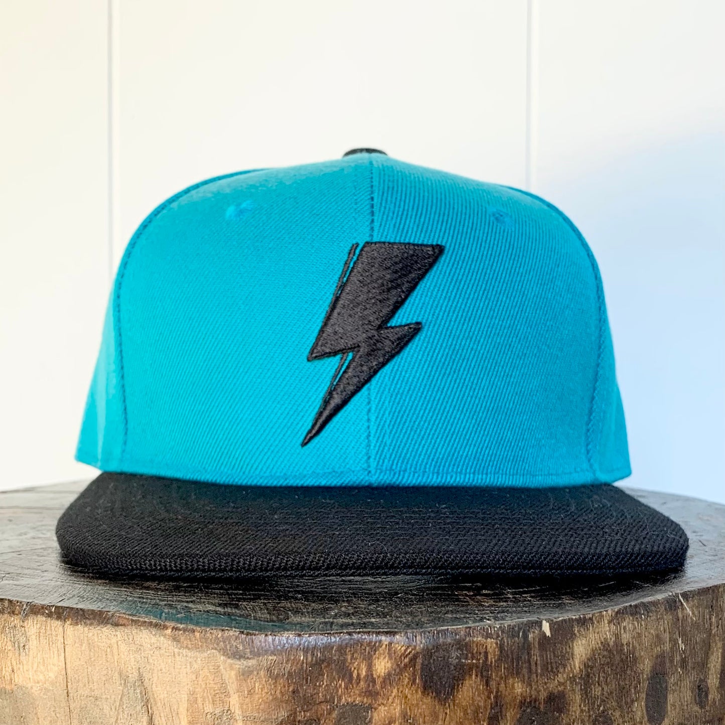 Svolta Youth Child Kids Boys Girls snapback hats 3D embroidered ightning bolt teal black
