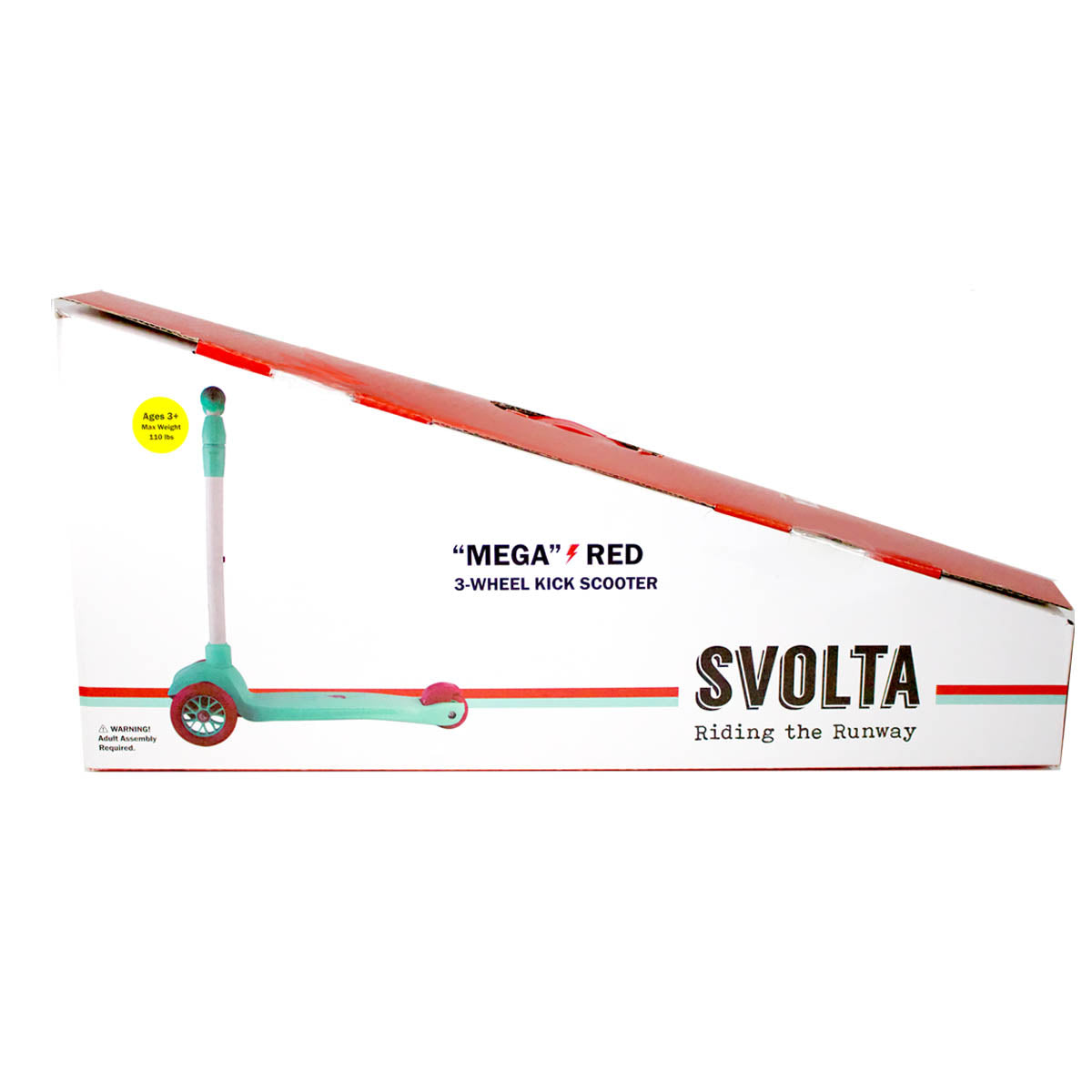 SVOLTA "Mega" 3-Wheel Kids Scooter - Red