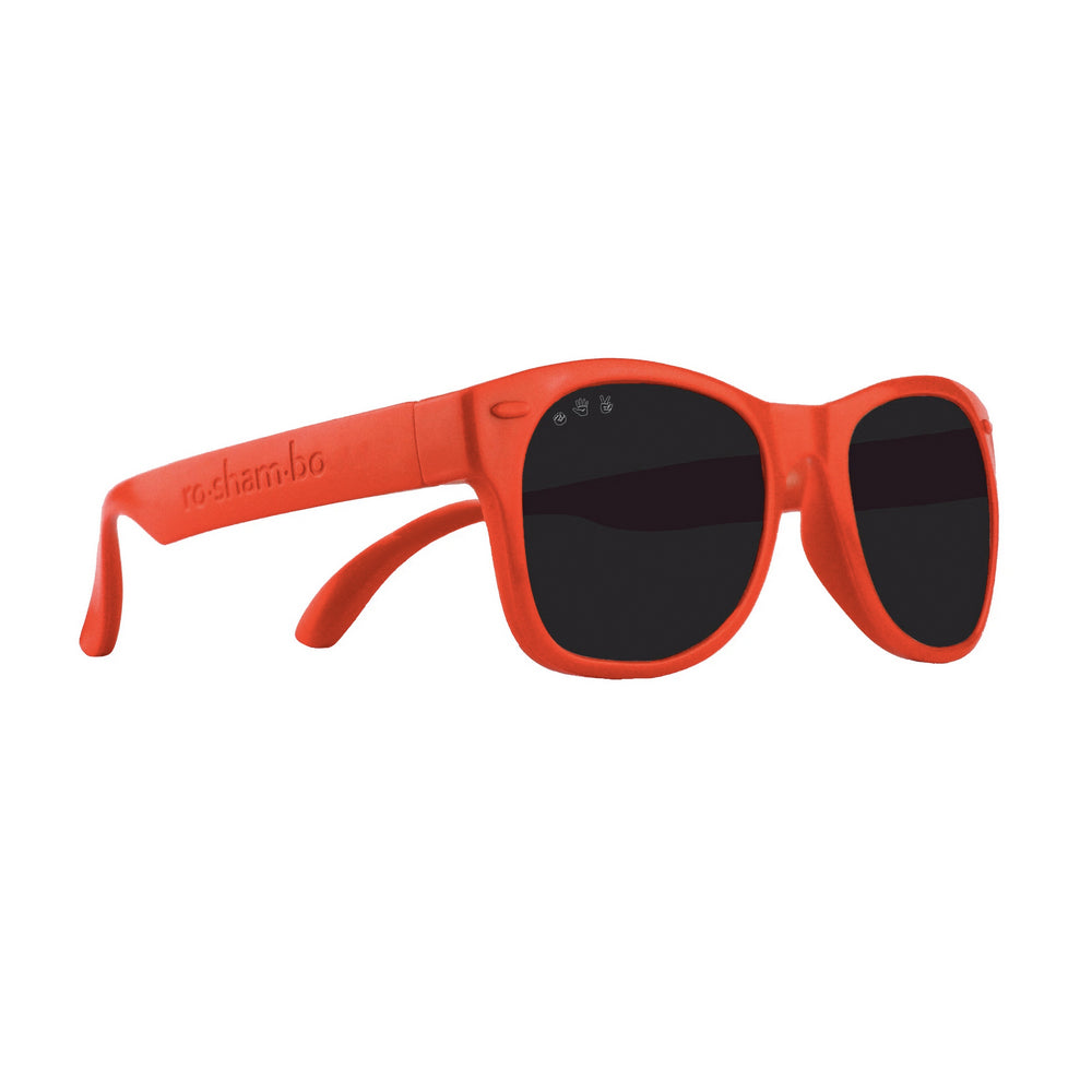 Roshambo baby and toddler sunglasses in red, soft, flexible, comfortable, made in Italy