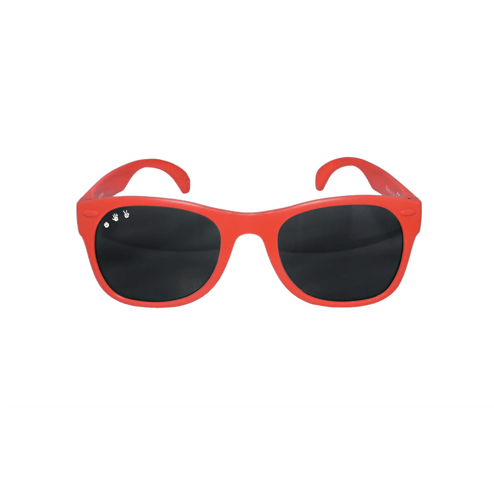 Roshambo baby and toddler sunglasses in red, soft, flexible, comfortable, made in Italy