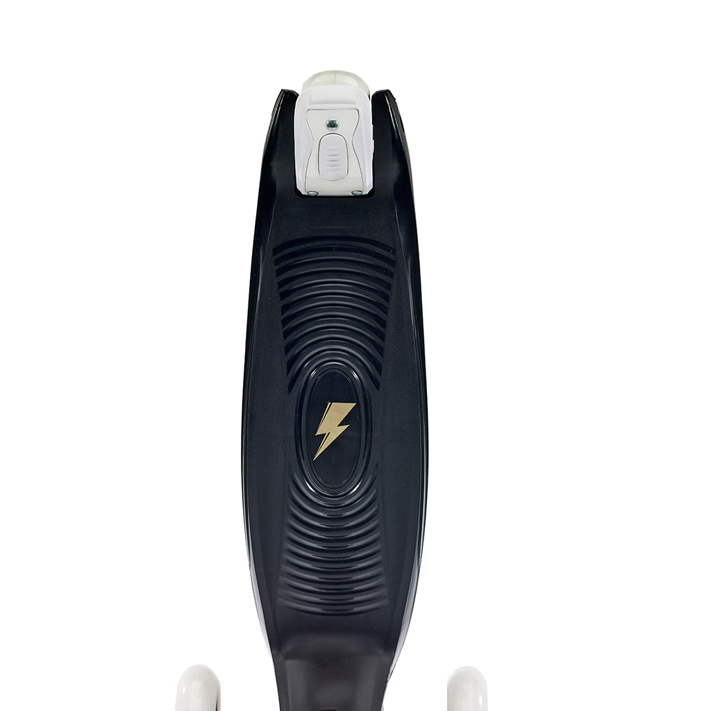 Svolta 3-wheel kids scooter gold black white lightning bolt deck