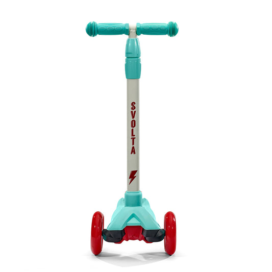 Svolta 3-wheel kids scooter red aqua white lightning bolt