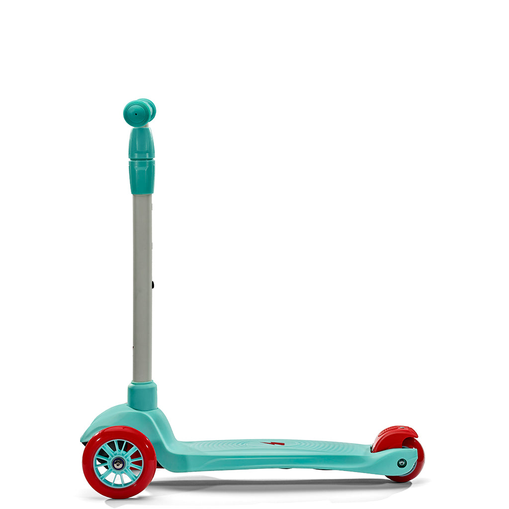 Svolta 3-wheel kids scooter red aqua white lightning bolt side