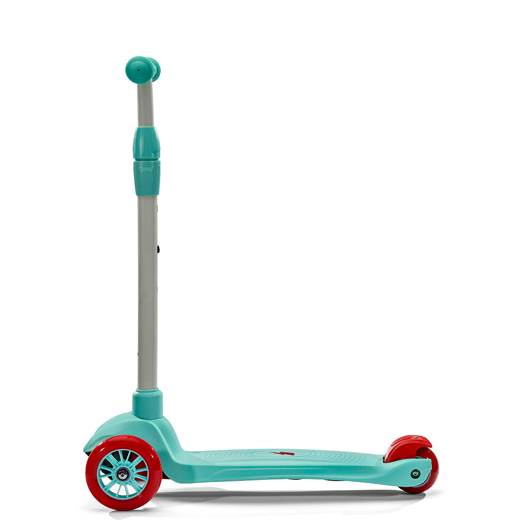Svolta 3-wheel kids scooter red aqua white lightning bolt side adjustable height