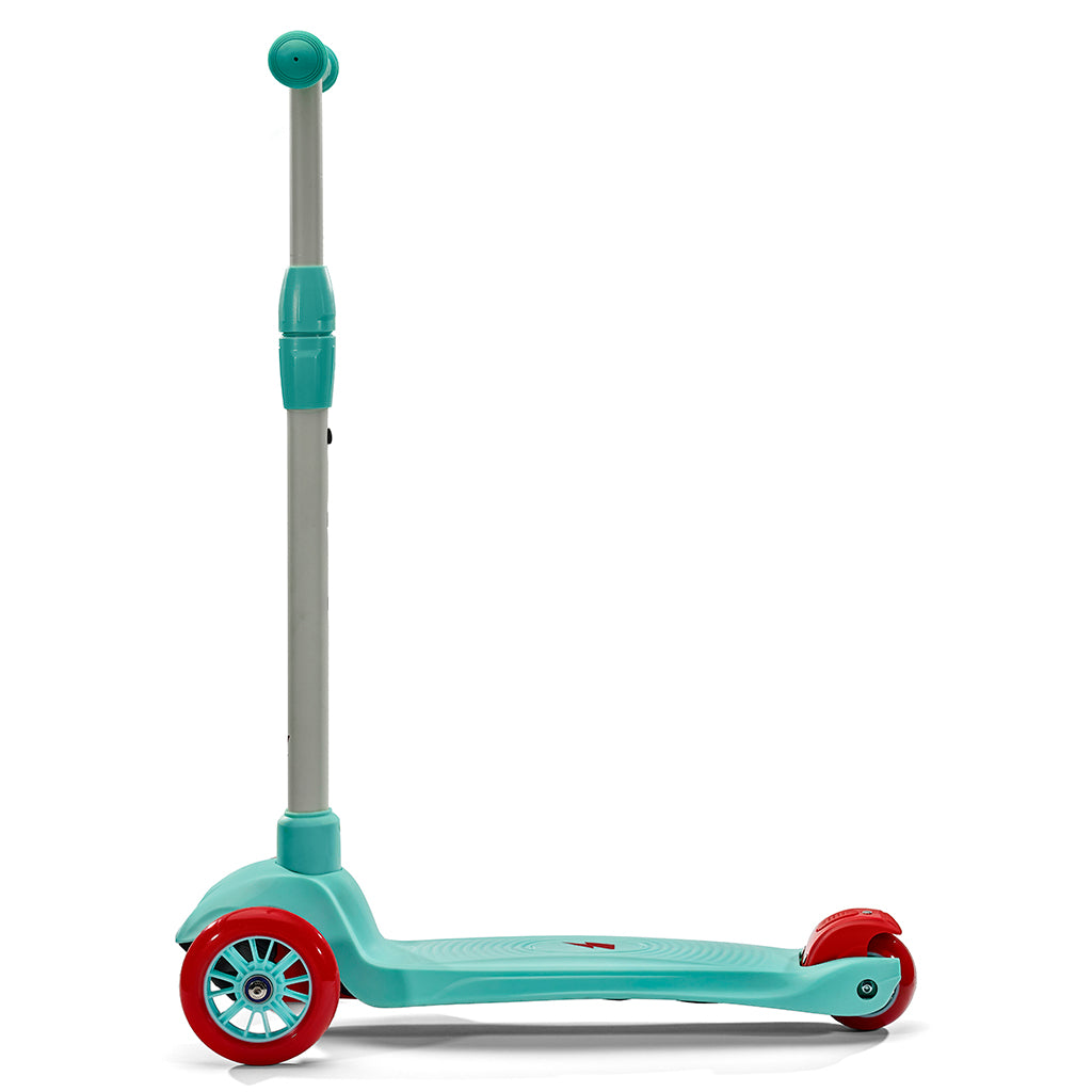 Svolta 3-wheel kids scooter red aqua white lightning bolt adjustable height