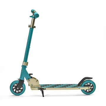 Svolta Legend 2-wheel kick scooter compact folding travel kids teal black gold lightning bolts