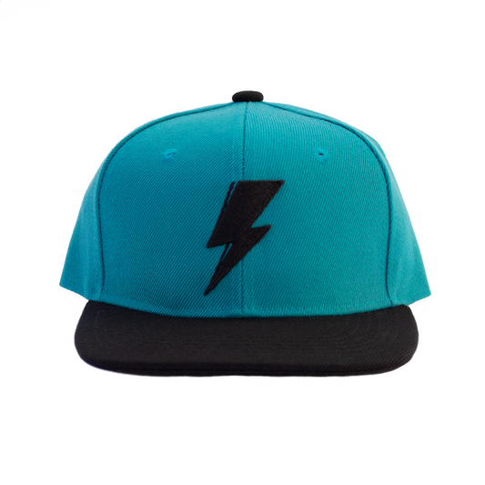 Svolta Youth Child Kids Boys Girls snapback hats 3D embroidered ightning bolt teal black