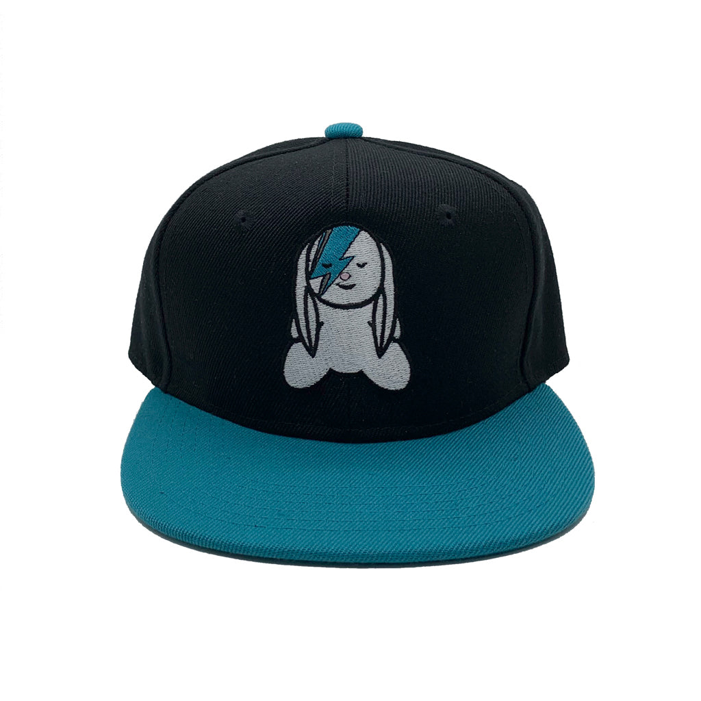 SVOLTA Bunny Snapback Hat in Black and Teal - Kids