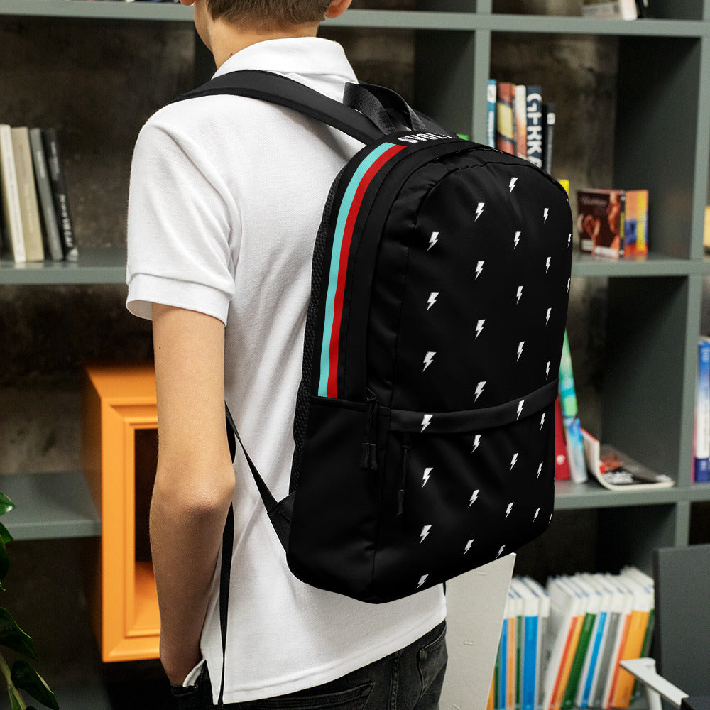 SVOLTA Tiny Bolts & Stripes Backpack - Black