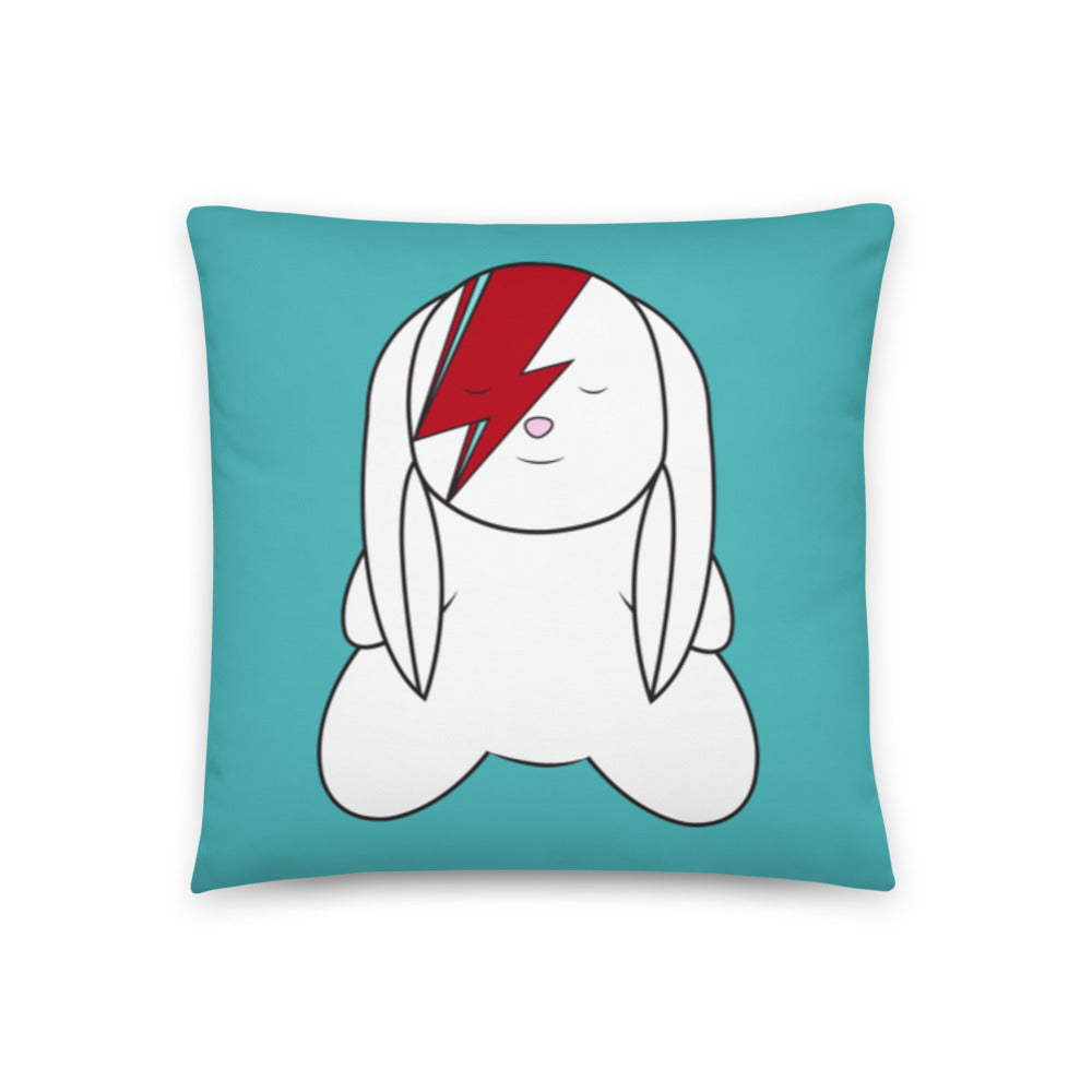 SVOLTA Rebel Bunny Throw Pillow 18"x18" or 22"x22" - Red and Aqua