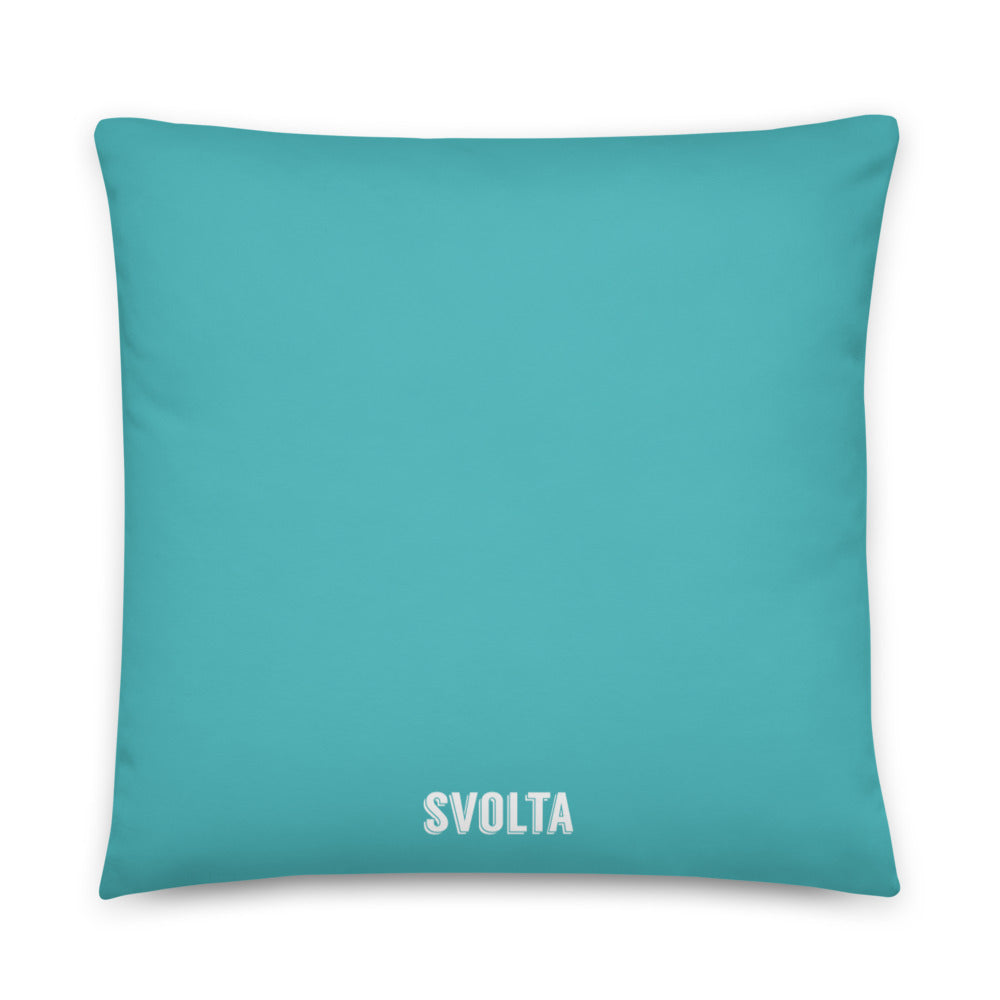 SVOLTA Rebel Bunny Throw Pillow 18"x18" or 22"x22" - Red and Aqua