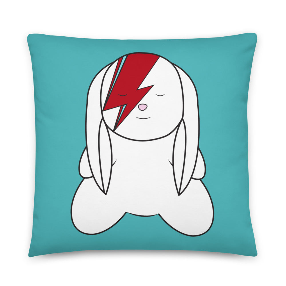 SVOLTA Rebel Bunny Throw Pillow 18"x18" or 22"x22" - Red and Aqua