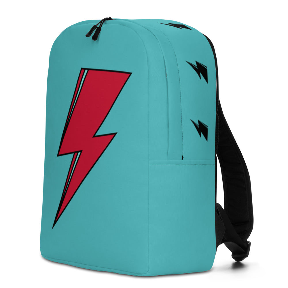 SVOLTA Lightning Bolt Minimalist Backpack in Aqua and Red