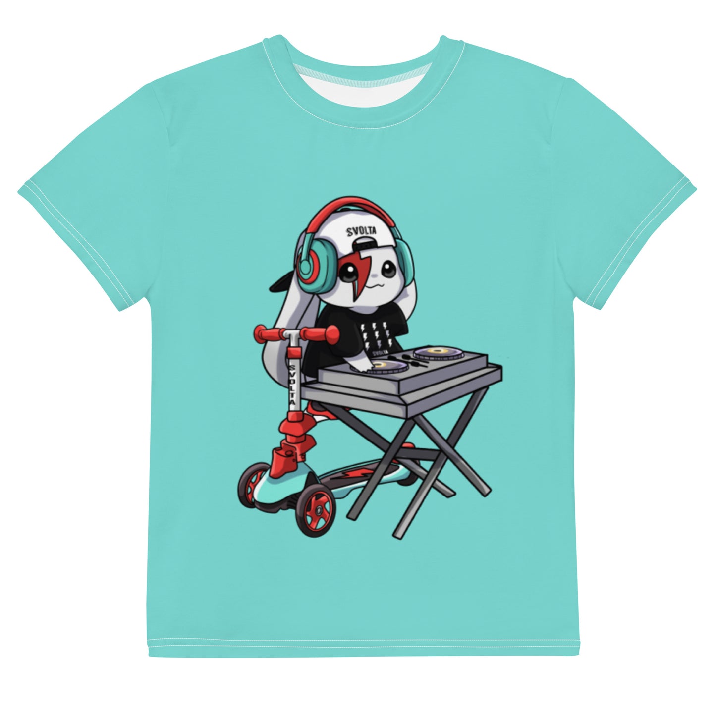 SVOLTA Kawaii Rebel DJ T-shirt in Aqua, 8-20 - Kids/Youth