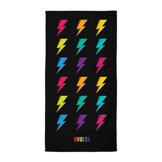 SVOLTA Rainbow Bolts Beach Towel 30" x 60"