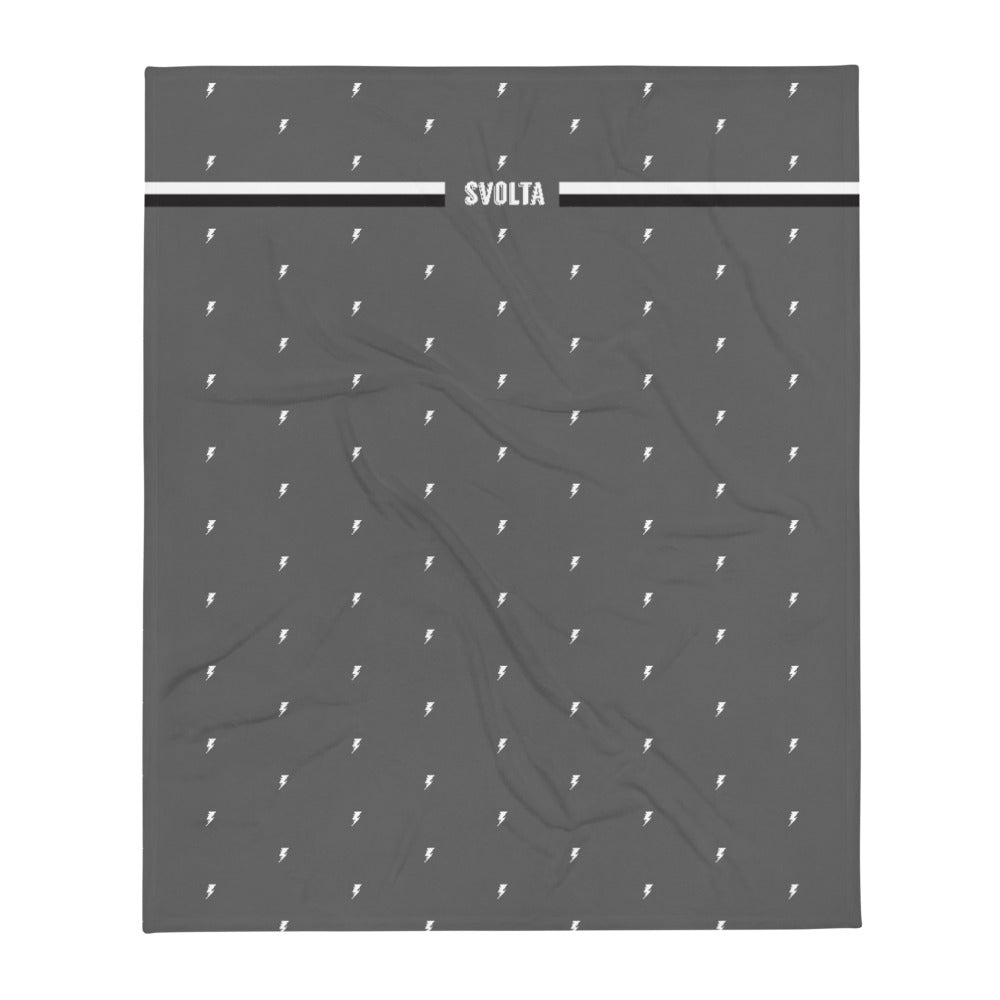 SVOLTA Tiny Bolts & Racing Stripes Throw Blanket - Grey