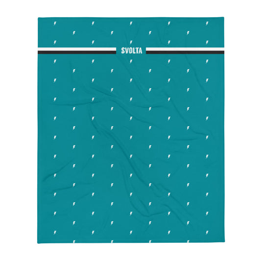 SVOLTA Tiny Bolts & Racing Stripes Throw Blanket - Teal