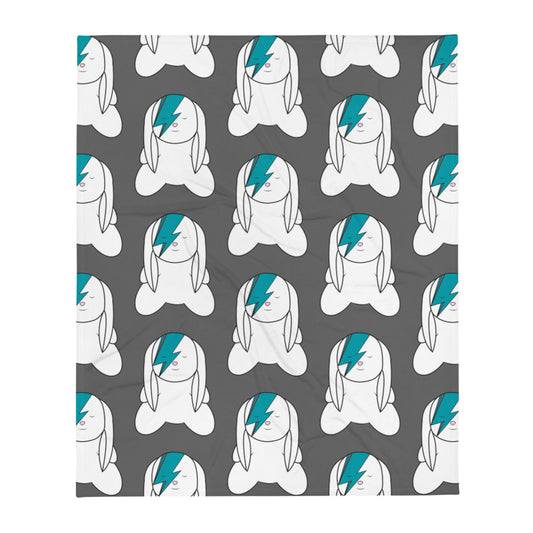 SVOLTA Phoenix Bunny Ultra Soft Throw Blanket - Teal and Grey