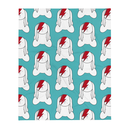 SVOLTA Rebel Bunny Ultra Soft Throw Blanket - Red and Aqua