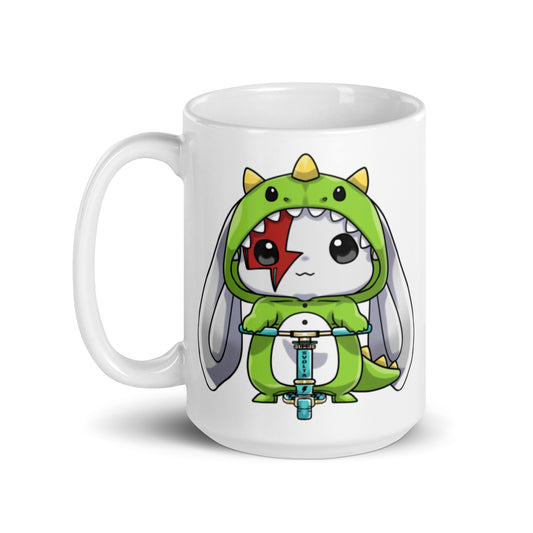 SVOLTA Kawaii Rebel Dinosaur Legend Scooter Mug - 15 oz