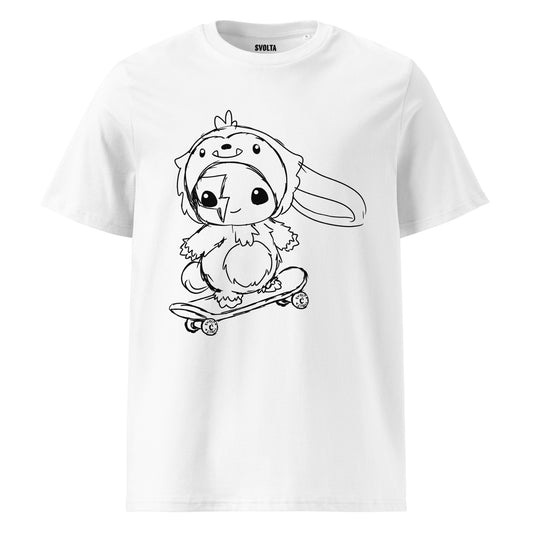 Organic Cotton Bigfoot Skateboard Sketch T-shirt Teens Adults 4