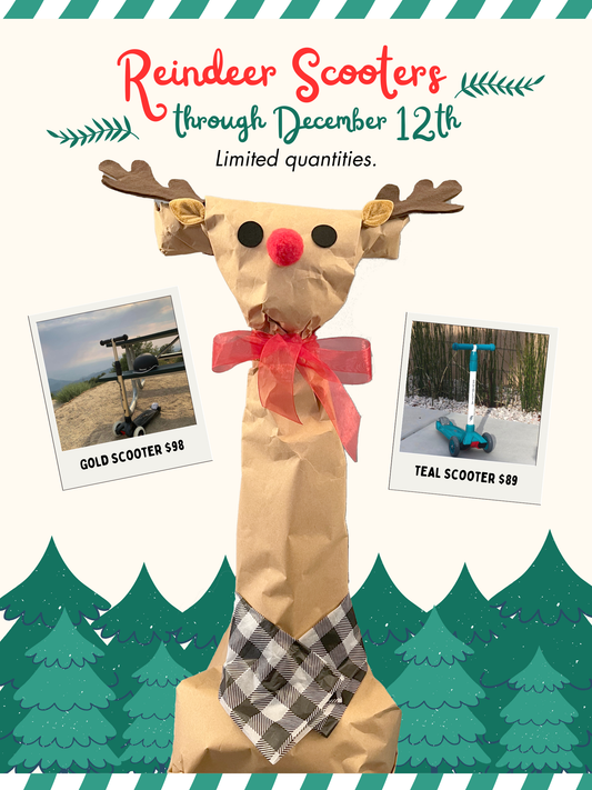 SVOLTA Reindeer Gift Wrapped "Mega" 3-Wheel Kids Scooter