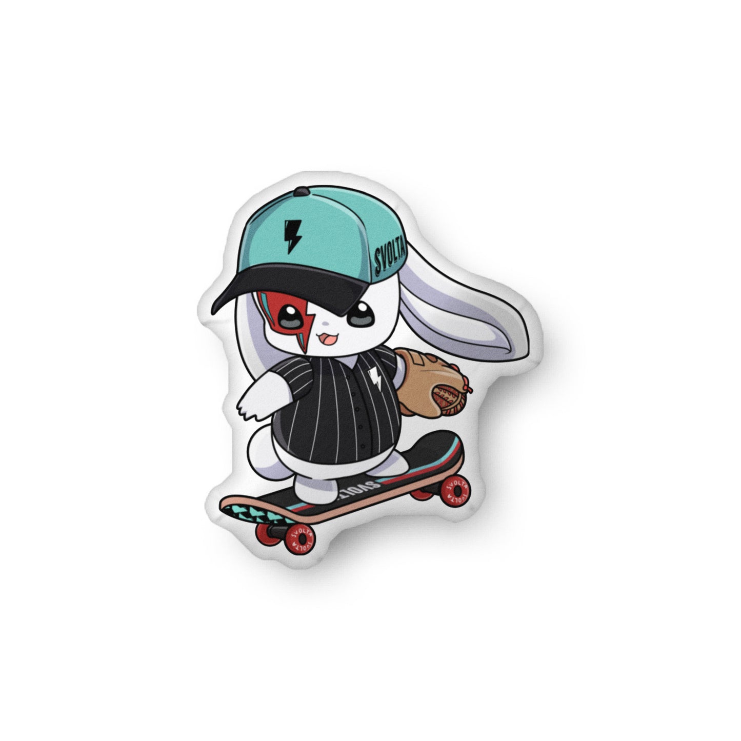 SVOLTA Skateboard Baseball Bunny Pillow 16 inch