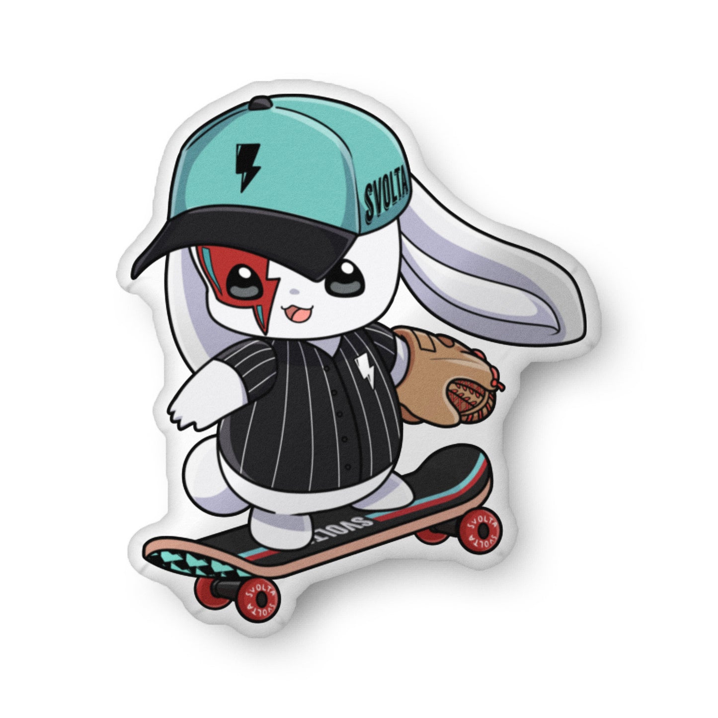 SVOLTA Skateboard Baseball Bunny Pillow 22 inch