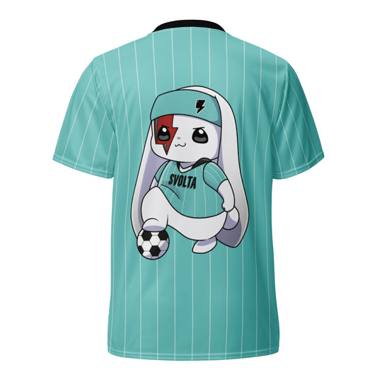 SVOLTA Soccer Bunny Aquamint Pinstripe Unisex Jersey Back