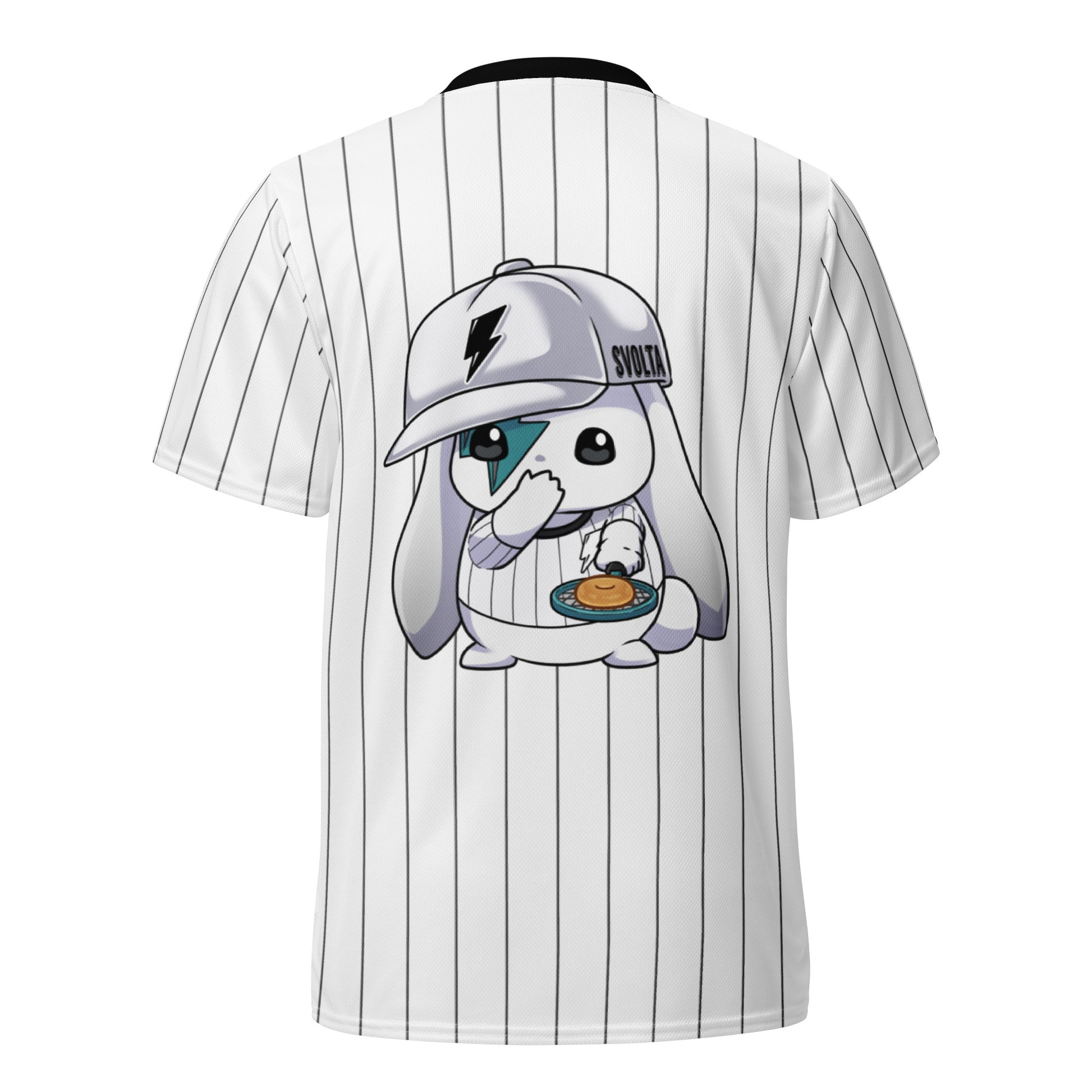 SVOLTA Tennis Bagel Bunny White Pinstriped Jersey Back