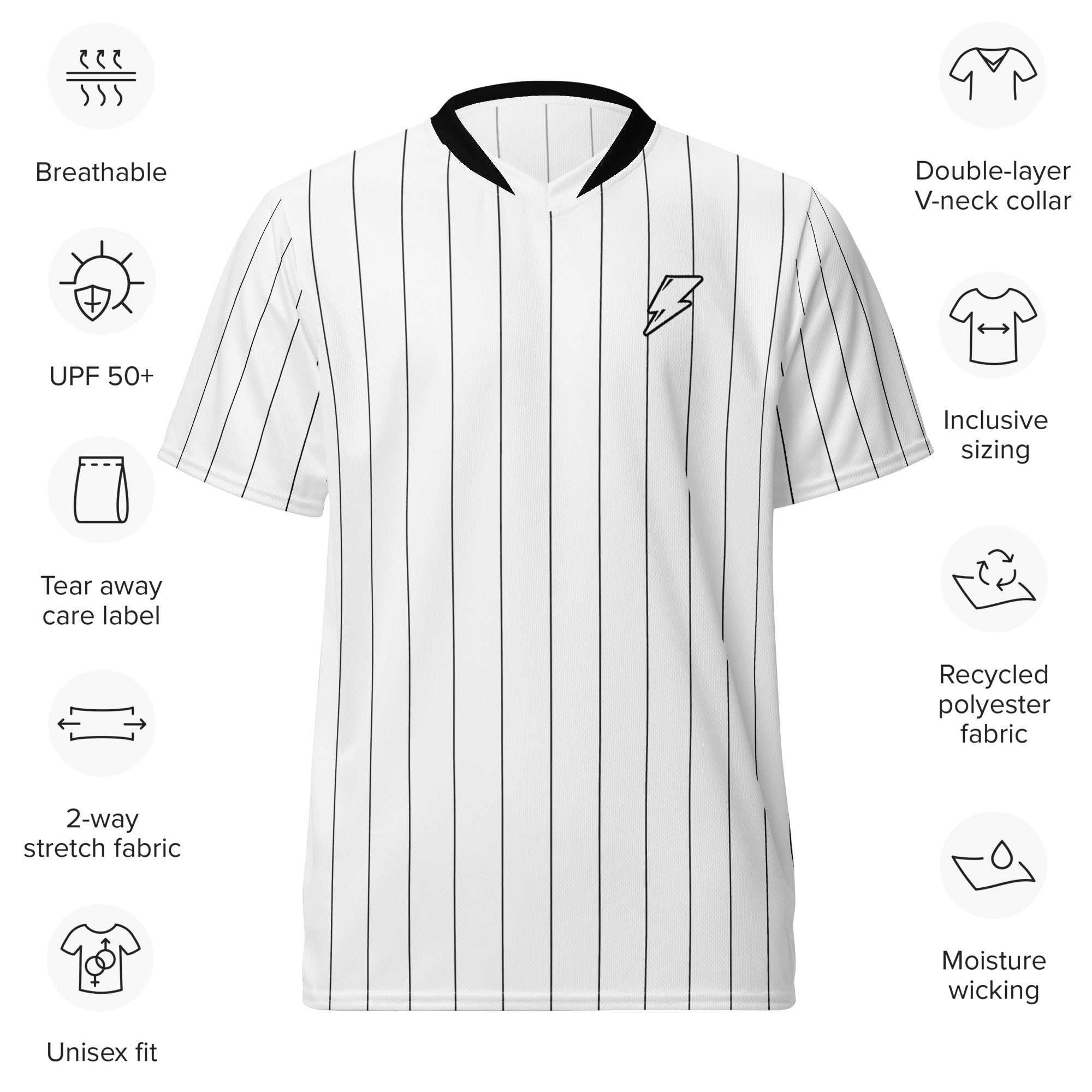 SVOLTA Tennis Gift Bunny White Pinstripe Unisex Jersey, 2XS-XL - Teen