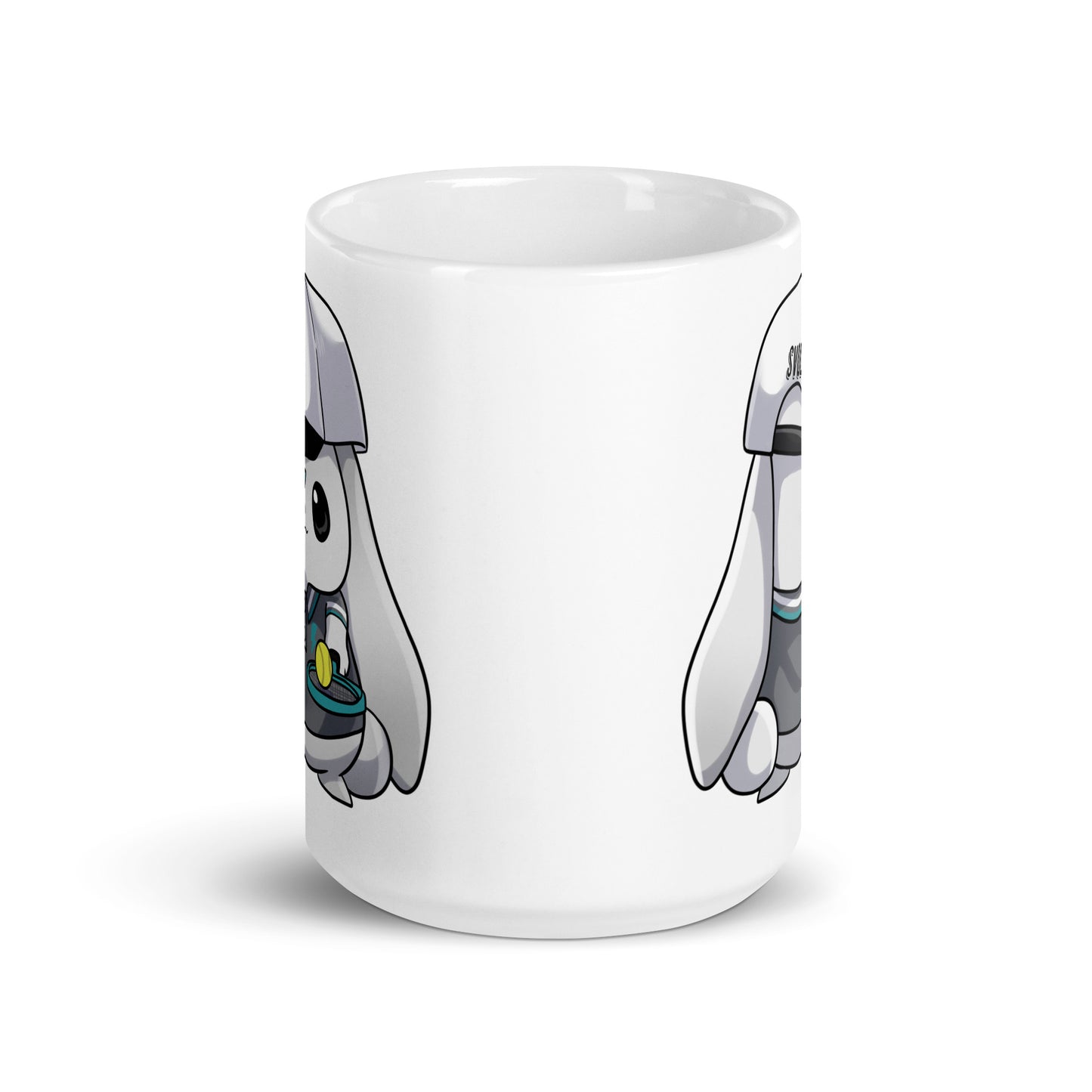 Svolta 15 oz coffee mug tennis bunny side