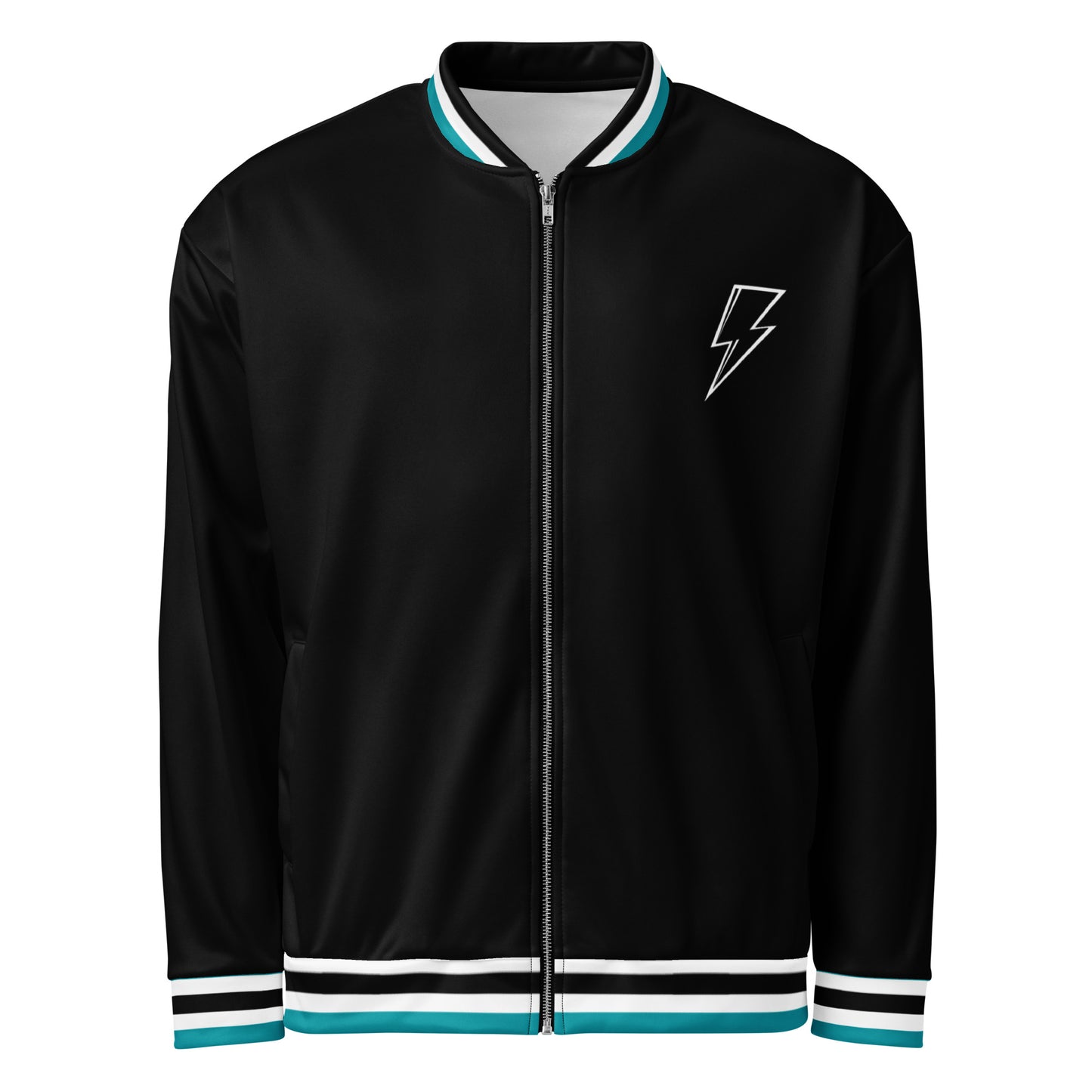 Svolta Bear Chibi Scooter Varsity Unisex Bomber Jacket Front
